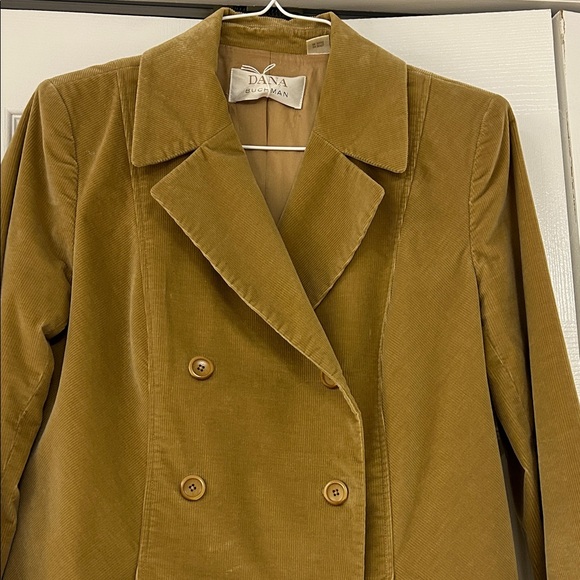 Dana Buchman Women's Tan Corduroy double breasted Blazer - Picture 2 of 5
